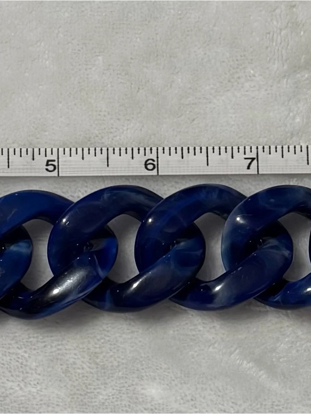 Chunky Navy Blue Marble Chain Purse Charm